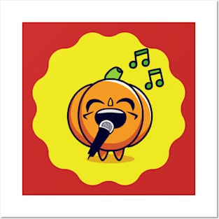 Halloween pumpkin singing Posters and Art